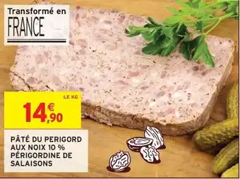 Pâté du perigord aux noix 10 % périgordine de salaisons