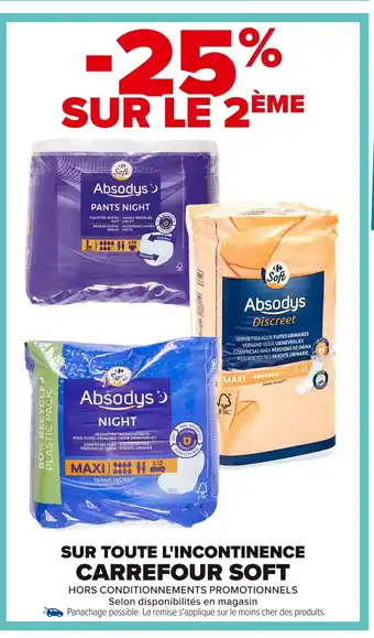 Carrefour soft sur toute l'incontinence