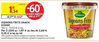 Kühne oignons frits snack