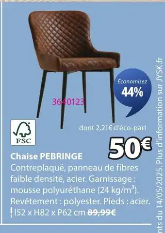 Pebringe chaise