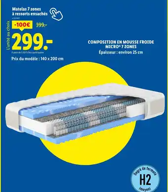 Matelas 7 zones à ressorts ensachés