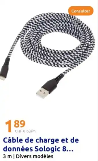 Câble de charge et de données sologic 8