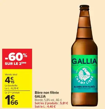 Gallia bière non filtrée