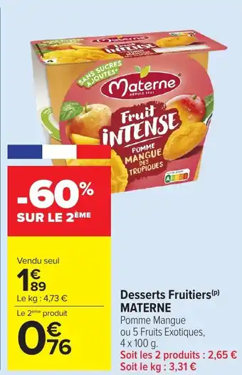 Materne desserts fruitiers