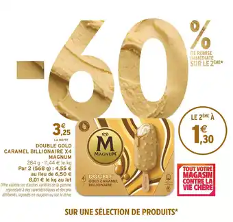 Magnum double gold caramel billionaire x4