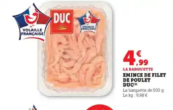 Duc eminces de filet de poulet