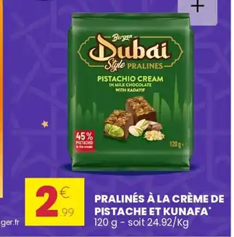 Pralinés à la crème de pistache et kunafa