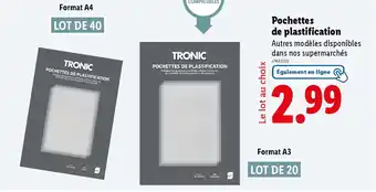 Pochettes de plastification