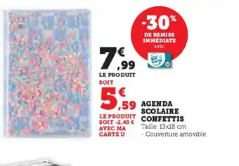 Agenda scolaire confettis