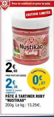 Pâte à tartiner ruby nustikao