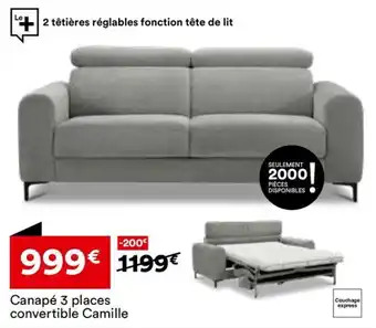 Canapé 3 places convertible camille