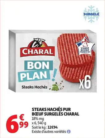 Steaks hachés pur bœuf surgelés charal