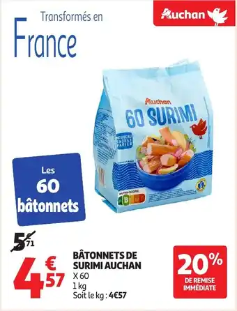 Bâtonnets de surimi auchan