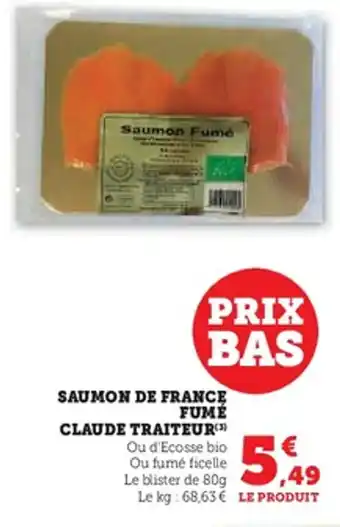 Saumon de france fumé claude traiteur