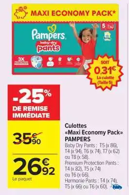 Culottes maxi economy pack pampers
