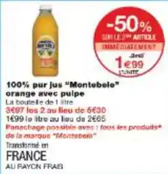 Montebelo - 100% pur jus orange avec pulpe