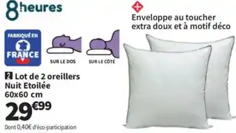 Lot de 2 oreillers nuit etoilée