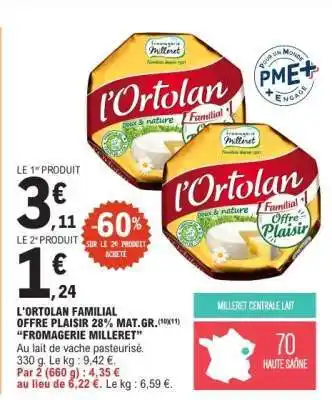 L'ortolan familial offre plaisir 28% mat.gr